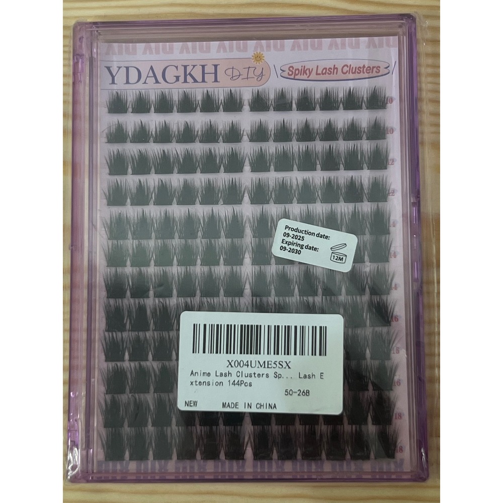 YDAGKH DIY Spiky Lash Clusters Anime Lash Extension 144Pcs Black 10-18mm Set